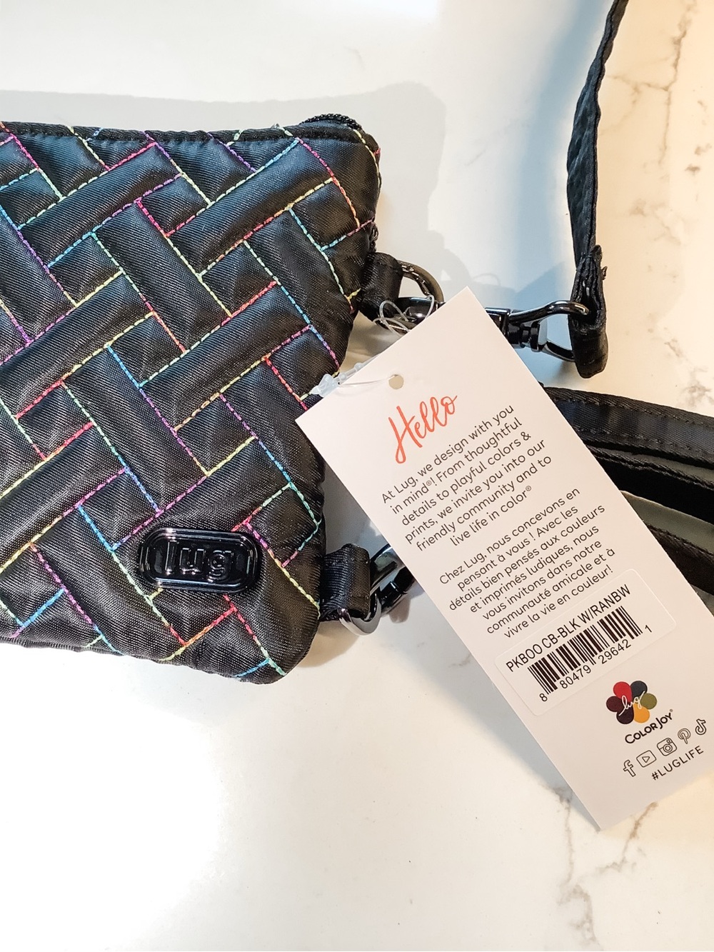 NWT Lug Peekaboo Wristlet Black with Rainbow - Picture 4 of 4